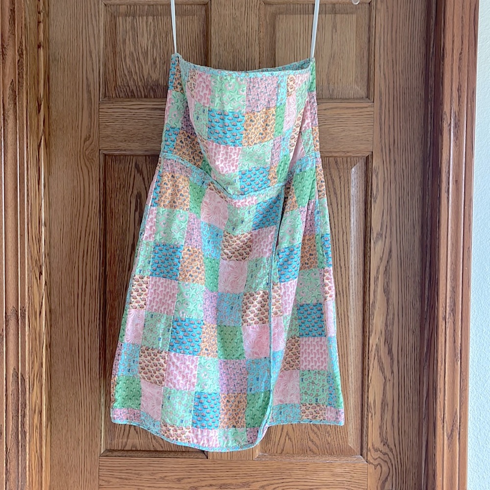 Vineyard Vines Patchwork Strapless Dress - image 1